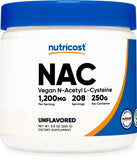 Nutricost NAcetyl LCysteine (NAC) Powder 250 Grams Vegan NAC, NonGMO, Gluten Free