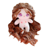niannyyhouse 20cm Plush Doll Caramel Wave Roll Hair Girl Humanoid Stuffed Body Wearable Clothing Dress Up Gifts (5-with Skeleton