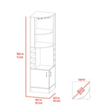 Tuhome Syrah Corner Bar Cabinet, Eight Bottle Cubbies, Double Door, Two Open Shelves -Dark Brown