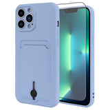 MZELQ TPU Wallet Compatible with iPhone 13 Pro Max Case, Card Holder Camera Protection Cover + Screen Protector, Push-able Slot 