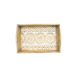 Hand Carved Wooden Breakfast Tray with Handle | Kitchen Dining Serve-Ware Accessories | 15 x 10 | 2047