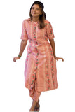 Gosriki Women'S Rayon Viscose A-Line Printed Kurta With Pant (Pisasu Peach-Gs_L_Peach_Large),Peach,,B0F26LD32D