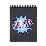 Vprint Girl Power Black Spiral Wiro Unruled Blank Pages Notebook Diary Journal Drawing Book Potrait A4 (Size 8X11)