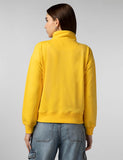 FYLTR Women's Casual Stand Collar Jacket with Drop Shoulder & Boxy Fit - Half Zipper | Utility Pockets | Rib Hem & Cuff Mellow Yellow,Mellow Yellow