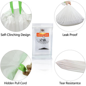Sifting Cat Litter Box Liners Bags with Holes-Drawstring Scratch Resistant Waste (1, S (31 18inch))