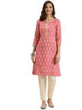 rangita Pink Rayon Knee Length Printed Straight Kurti for Women | Kurta for Women_XL