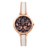 Teal By Chumbak Round Dial Analog Watch For Women,Floral Birds Collection, Printed Vegan Leather Strap,Gifts For Women/Girls/Lad
