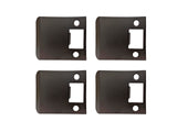QCAA Solid Brass Extended Lip Strike, 3''X2-1/4, Oil-Rubbed Bronze, 4 Pack, Made in Taiwan
