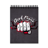 Vprint Girl Power Spiral Wiro Unruled Blank Pages Notebook Diary Journal Drawing Book Black Paper A4 (Size 8X11)