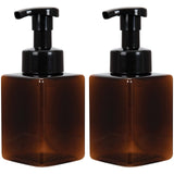 Ginger Lily Farms Foaming Soap Dispenser, Refillable Plastic Pump Bottles for Liquid Hand Soap, 12 oz. Amber Bottle with Black P