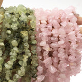 favoramulet 5-8mm Rose Quartz & Green Prehnite Tumbled Stone Chip Beads for Jewelry Making, Irregular Shaped Healing Crystal Loo