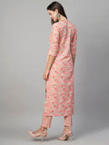 Gosriki Women'S Cotton Blend Printed Straight Kurta With Pant (Alohi Red-N2W-Gs_Xxl_Red_Xx-Large),Red,2,B0C8DPR45S