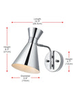Living District Halycon 1-Light Mid-Century Metal Wall Sconce In Black/Gold
