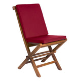 All Things Cedar Tf22-2-R 2-Piece Teak Folding Chair Set With Cushions, Red | Outdoor Seating, Foldable Cushioned Teak Chairs - Stylish & Durable Design, Ideal For Any Space (23X18X36)