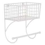Small Antique White Farmhouse Towel Rack
