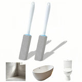 Btolin 2 Pack Pumice Stone Toilet Cleaner with Handle Heavy Duty Hard Water Ring & Limescale Remover for Toilet, Pool, Tub, Si