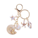 Pmeixcy Keychain, Bag Charms for Womens Handbags, Personalized Keyring, Beach Vacation Shell Keychain Starfish Conch Pendant,
