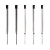 DunBong Blue Ink Refill Pack of 5, Replaceable Ballpoint Pen Refills, Medium Point Metal Refill (Blue)