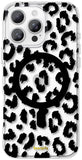 SCORPIFY for iPhone 16 Pro Case [Compatible with MagSafe] with Black Clear Leopard Cheetah Print Design, Cute Clear Magnetic Pho