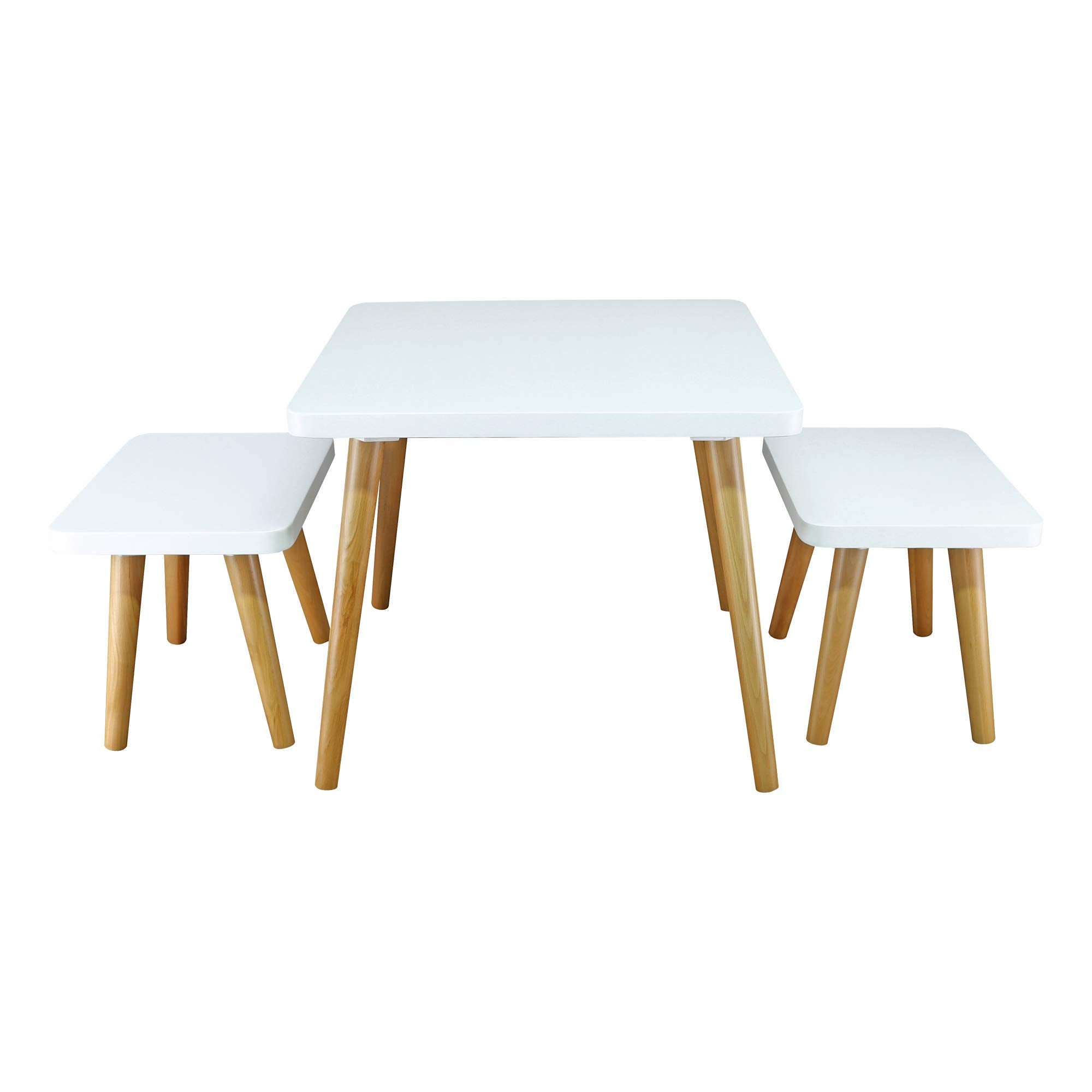 American Trails The Easel Chair Set Kid Table, Two-Tone (White, Natural)