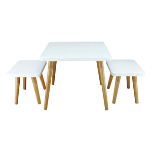 American Trails The Easel Chair Set Kid Table, Two-Tone (White, Natural)