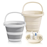 2-Pack Collapsible Buckets (2.6 Gallon/10L) - Foldable Rectangular Design with Handles, Space-Saving for RV, Camping, Car Wash, 