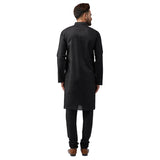 Sojanya (Since 1958 Men'S Black Cotton Kurta Churidar Pyjama Set Size M