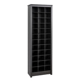 Prepac Elegant Black Shoe Storage Cabinet, Space-Saving Solution with Cubbies for 36 Pairs, 13D x 23.5 W x 72.5 H
