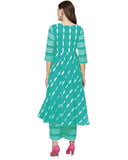 Gosriki Women'S Cotton Empire Printed Kurta With Palazzo(Yashika-Light-Blue_Xl-Light Blue_X-Large),Light Blue,,B098L4J9K5