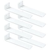 White Floating Shelf Brackets 10 inch, Heavy Duty Wall Shelf Brackets 8 Pack for Shelves Support, Hidden Metal L Brackets with M