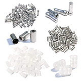Farbetter 150pcs Bike Brake Cable End Caps, Cable End Tips, O-Ring, Bike Brake Cable Accessories 3 into 1 Sets, 50pcs Bike Cable