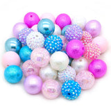 Colorful Rhinestone Beads Round Spacer Beads for Jewelry Bracelet Necklace Pen Bag Chain Making Crafts Supplies (20mm Pink-Lake 