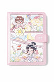 Ranjkri Cute Magnetic Lock Diary For Girls & Kids, 112 Pages Aesthetic Notebook With Hard Cover, Kawaii Cartoon Journal, Travel 