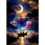 hill froeistung Landscape Diamond Art Painting Kits for Adults,Waterfall Diamond Art for Beginners, 5D DIY Full Drill Round Gem 