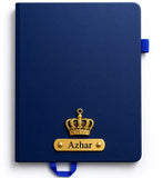 Saanvi Crafts Personalised Black Leather Diary with Name | Custom Name Notebook with Compass Charm | Premium Office, Journal & T