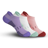 Footprints Bamboo Unisex Sports Socks For Kids | Ankle Length | Anti Odour & Breathable | Cushioned Base & AntiBacterial | Purp