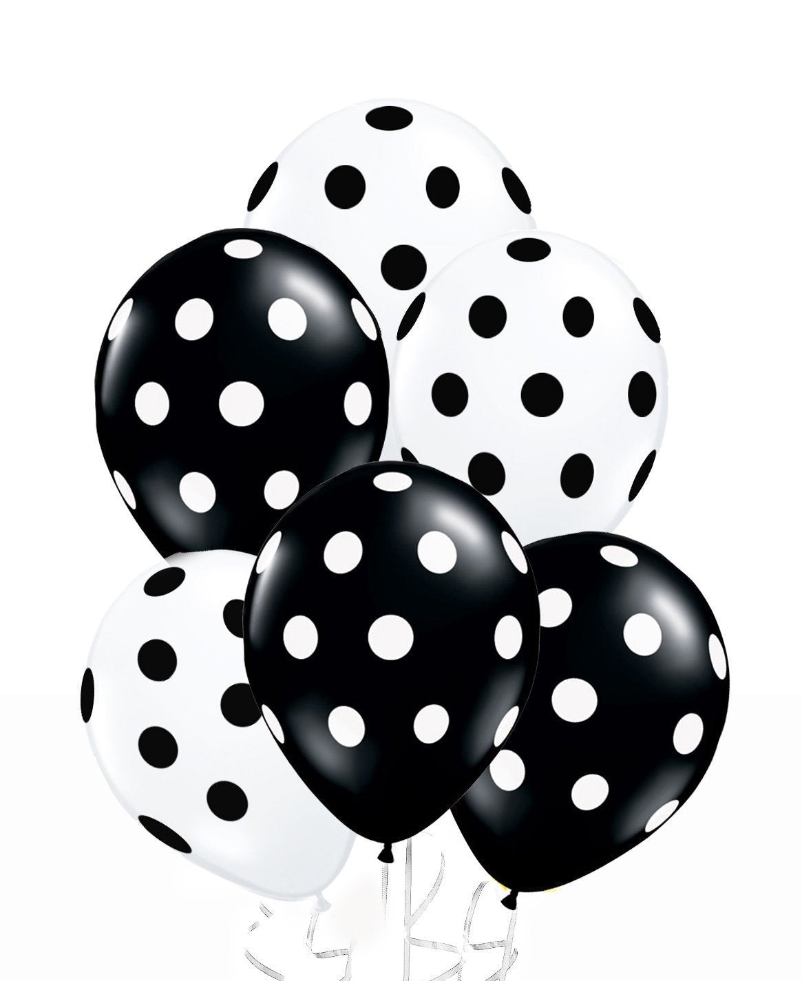 AnnoDeel 50 Pcs 12 Latex Balloons, Black and White Polka Dot Balloons for Brithday Balloon Wedding Balloon decoration