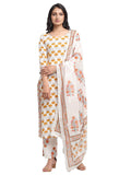Gosriki Women'S Cotton Printed Straight Kurta With Palazzo & Dupatta (Samantha Mustard_Xxl_Mustard_Xx-Large),Mustard,2,B0976YYFHT