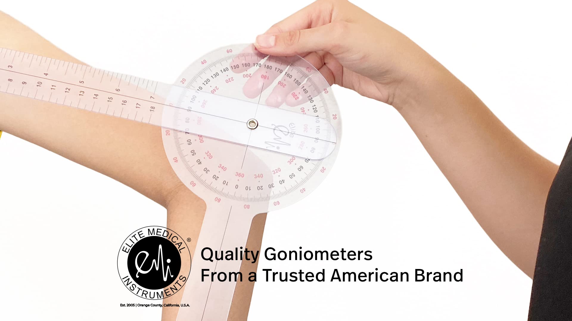 12 and 8 Goniometer Set from Elite Medical Instruments USA - Two-Piece Kit EGM-427