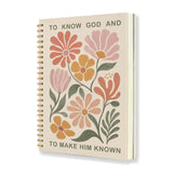 IERNCDFM Boho Floral Christian Notebook for Women, To Know God, 5.5 x 8.3