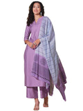 Anni Designer Women'S Rayon Viscose Solid Straight Kurta With Pant & Dupatta (Paradise Purple-Vks01_M_Purple_Medium),Purple,M,,,