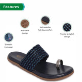 Ortho Joy Fancy Doctor Slippers | Soft Chappal For Women | Casual Flat Sandals,Navy Blue,3,B09Y5VFKH9