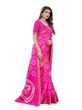 Satrani Womens Woven Cotton Blend Saree (1985St487_Hot Pink)