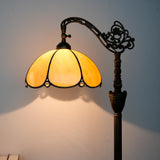 Blivuself Tiffany Floor Lamp with Angle Adjustable Stained Glass Lampshade Rustic Style Gooseneck Reading Floor Light Tiffany St