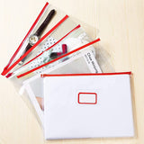 Erikrauz Zip File Folders Zipper Pouch Bags Us Letter A4 Size Pvc Transparent Waterproof Document Folder Red Pack Of 5