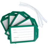 5 Pack - Premium Rigid Airline Luggage Tag Holders with 6 Worm Loops - Heavy Duty Hard Plastic -Suitcase ID Tag Identifiers with