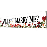 Marry Me Flower Banner Will You Marry Me Large Flower Banner Marriage Valentines Day Proposal Winter Supplies Engagement Lawn Sign Outdoor Party Backdrop Decorations 6Ft -Like New
