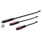 Mayhew Tools 61355 Dominator Pry Bar Set, 3-Piece Curved, Black Oxide Finish