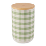 Bone Dry Ceramic Pet Treat Canister, Dishwasher Safe, 4x6.5 Desert Sage Petite Check