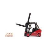 Siku 1722, Linde Forklift, 1:50, Metal/Plastic, Red, Movable Fork, Incl. 2 Pallets